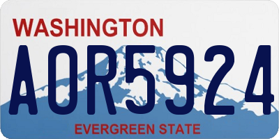WA license plate AOR5924