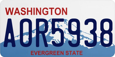 WA license plate AOR5938