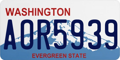 WA license plate AOR5939