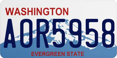 WA license plate AOR5958