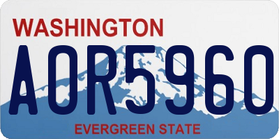 WA license plate AOR5960