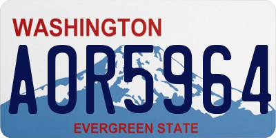 WA license plate AOR5964