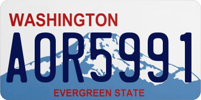 WA license plate AOR5991