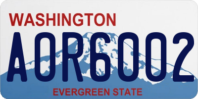 WA license plate AOR6002