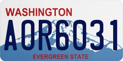 WA license plate AOR6031