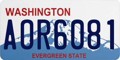 WA license plate AOR6081