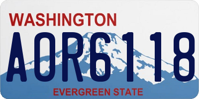 WA license plate AOR6118