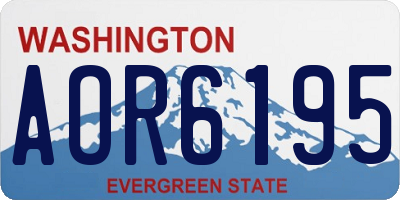 WA license plate AOR6195