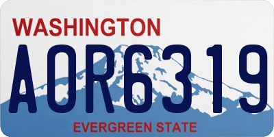 WA license plate AOR6319