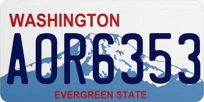 WA license plate AOR6353