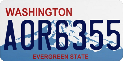 WA license plate AOR6355