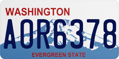 WA license plate AOR6378