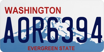 WA license plate AOR6394