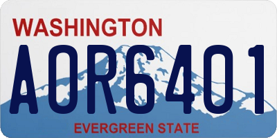 WA license plate AOR6401
