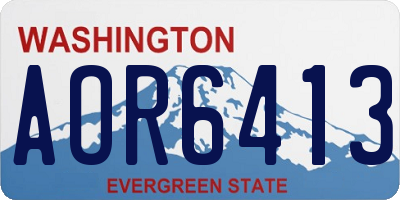 WA license plate AOR6413