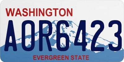 WA license plate AOR6423