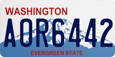 WA license plate AOR6442
