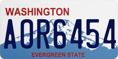 WA license plate AOR6454
