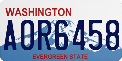 WA license plate AOR6458