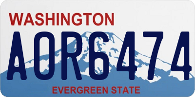 WA license plate AOR6474