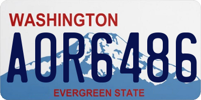 WA license plate AOR6486