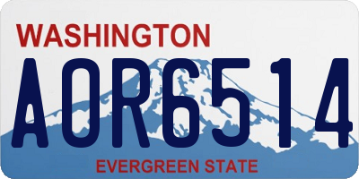 WA license plate AOR6514
