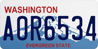 WA license plate AOR6534