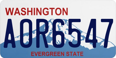 WA license plate AOR6547