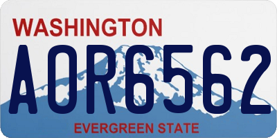 WA license plate AOR6562