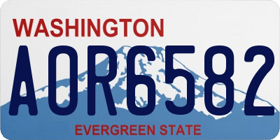 WA license plate AOR6582