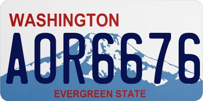 WA license plate AOR6676