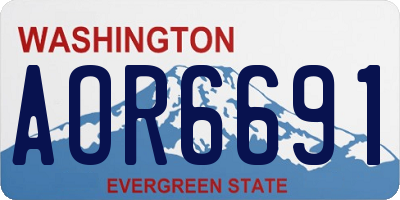 WA license plate AOR6691