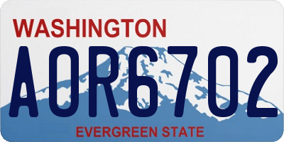 WA license plate AOR6702