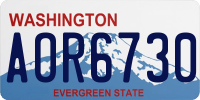 WA license plate AOR6730