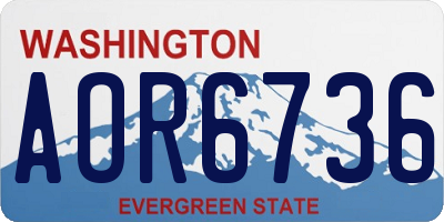 WA license plate AOR6736
