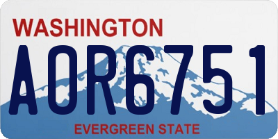 WA license plate AOR6751