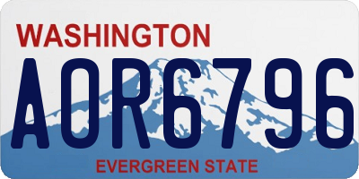 WA license plate AOR6796