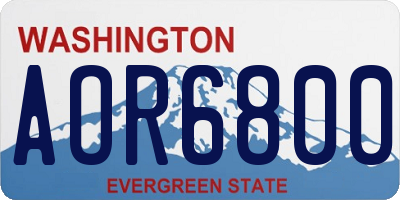 WA license plate AOR6800