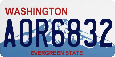 WA license plate AOR6832