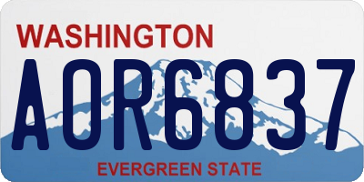 WA license plate AOR6837