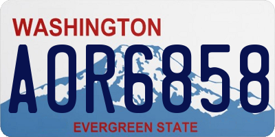 WA license plate AOR6858