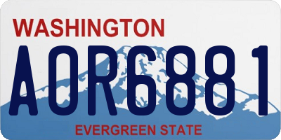 WA license plate AOR6881