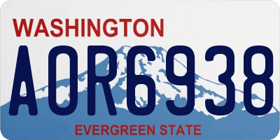 WA license plate AOR6938