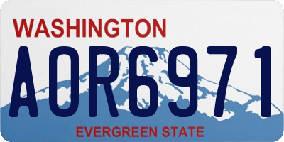 WA license plate AOR6971