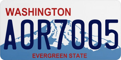 WA license plate AOR7005
