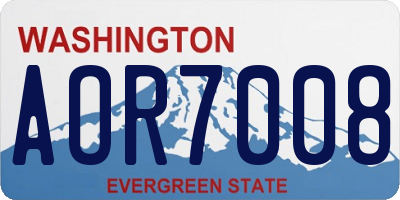 WA license plate AOR7008