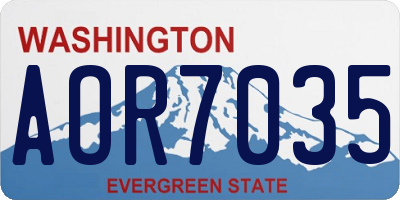 WA license plate AOR7035
