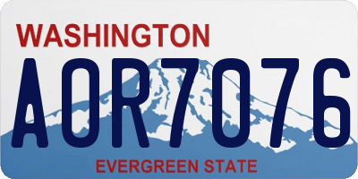 WA license plate AOR7076
