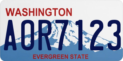 WA license plate AOR7123