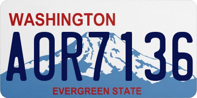 WA license plate AOR7136